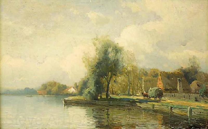 Gustaf Rydberg Landscape with pond France oil painting art
